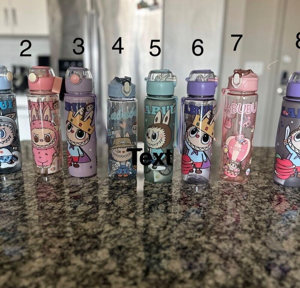 Labu water bottle kids plastic 700 ml 32 oz cartoon design